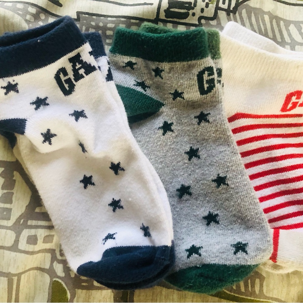 GAP Men's Star and Stripe Socks - White, Gray, Red